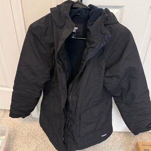 Lands' End Boys’ Black Squall Hooded Winter Jacket